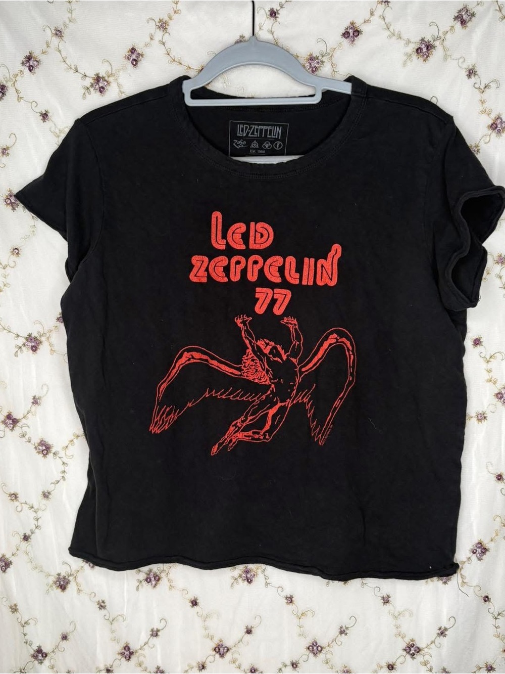 Led Zeppelin 77 Graphic Tee - Black with Red Print